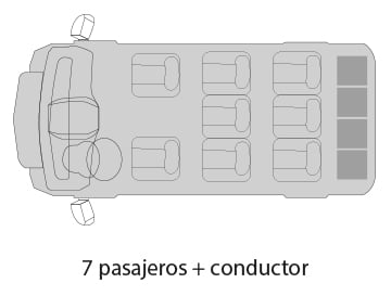 Van Ambacar Shineray X30 para 8 pasajeros distribución de asientos
